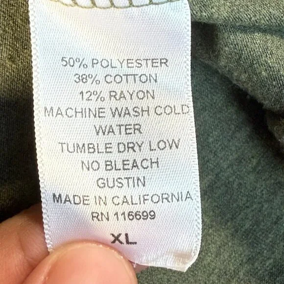 Gustin Mens Short Sleeve Tee T Shirt Green Size XL Workwear Basic Casual Cotton - Picture 6 of 9